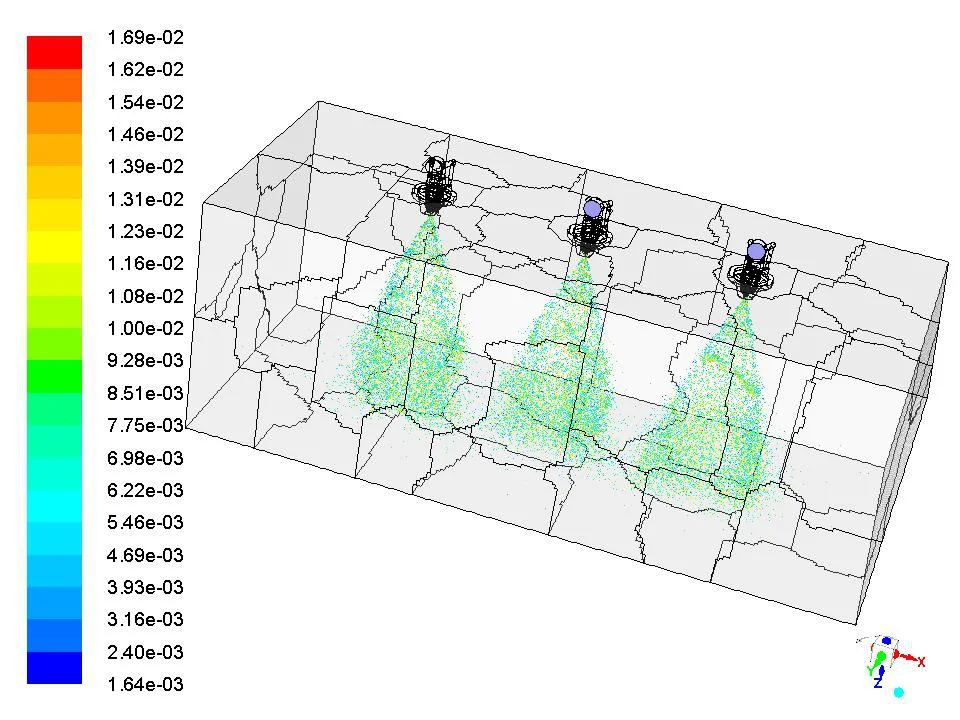CFD simulation of bottom spray coating in a Wurster chamber