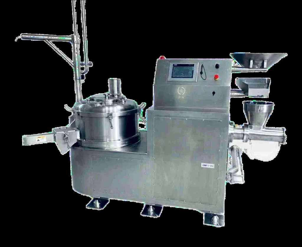 Extruder and spheronizer combination in clean room