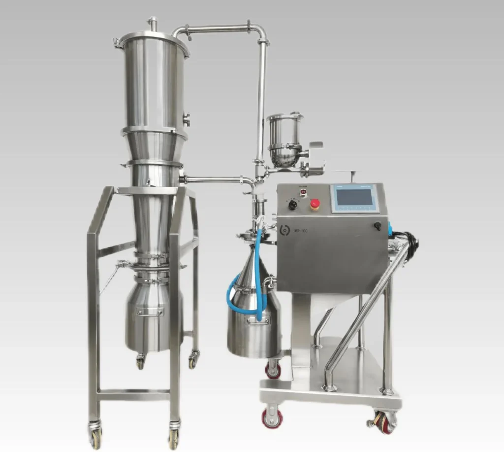 Jet milling system with feeder and cyclone separator