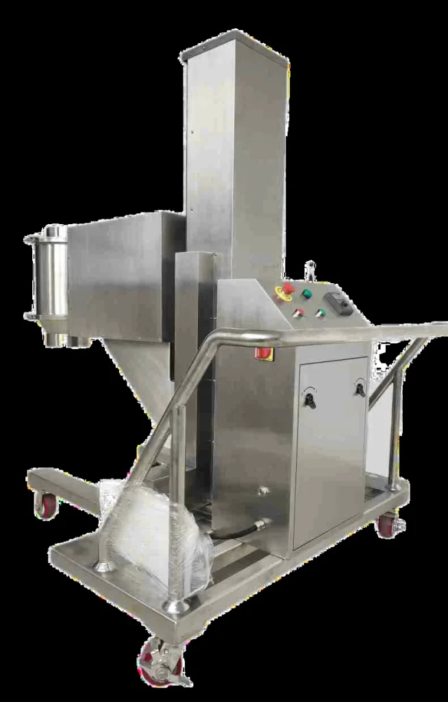 Mobile oscillating granulator with stainless steel hopper