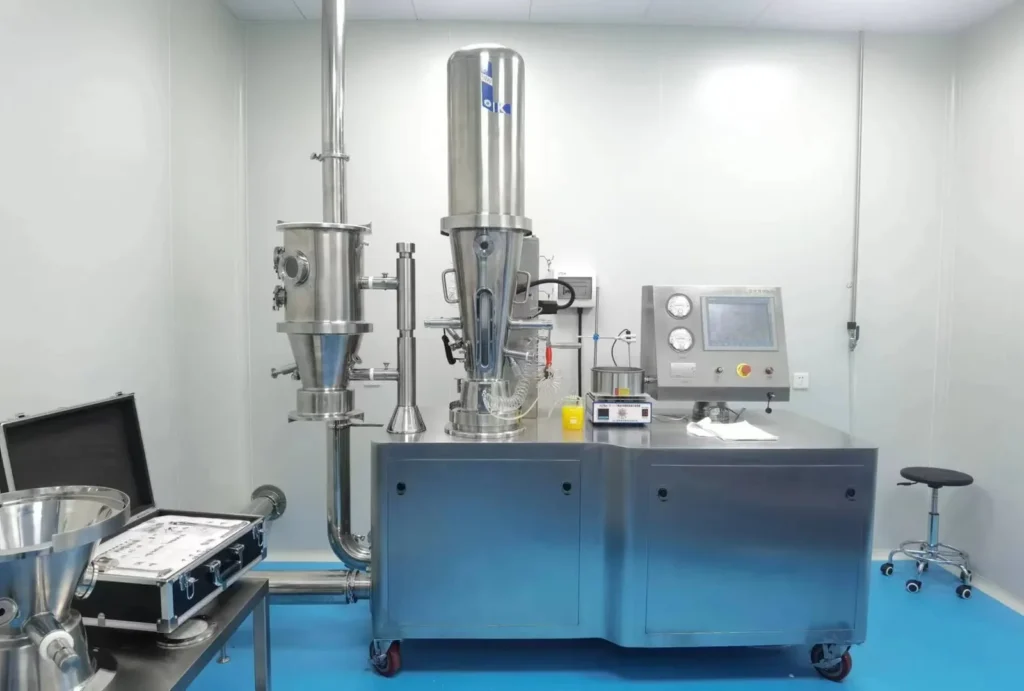 Pilot fluid bed DPL-II running at customer plant