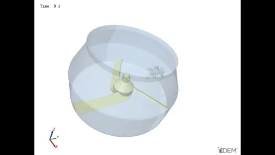 Granulation bowl interior with mixing impeller and chopper