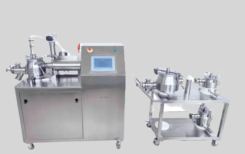 Wet granulator lab model with bowl and binder pump